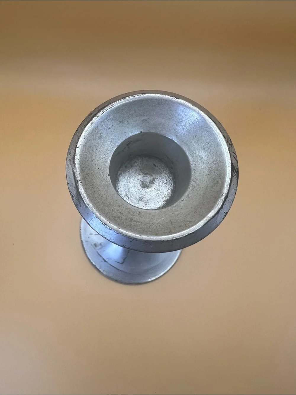 Crate and Barrel Modern Silver Metal Teardrop Baluster Candle Holder 7